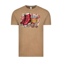 Vintage Coffee Christmas Ice Skating Vintage Tee - CowhideDigitalArt