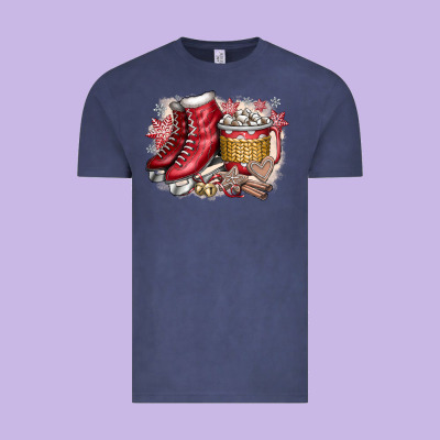 Christmas Ice Skating Vintage Tee Designed By Cowhidedigitalart