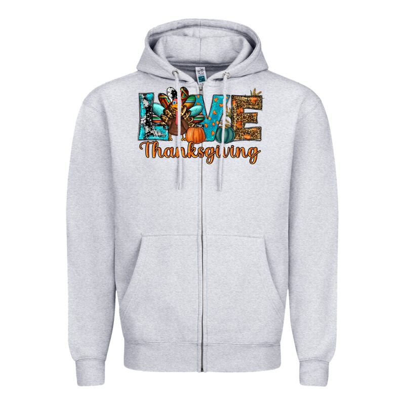 Love Thanksgivings Turkey Zipper Hoodie by RanaPortraitStore | Teevron