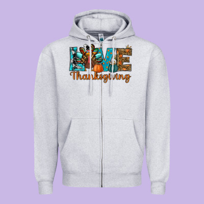 Love Thanksgivings Turkey Zipper Hoodie Designed By Ranaportraitstore