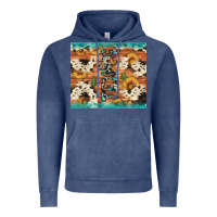 Vintage Denim texas sunflower cactus cowhide Vintage Hoodie - Artiststas