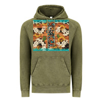 Vintage Olive texas sunflower cactus cowhide Vintage Hoodie - Artiststas