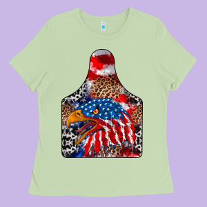 America Ladies Tee Designed By Cowhidedigitalart