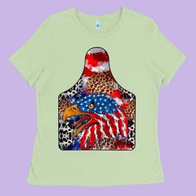 America Ladies Tee Designed By Cowhidedigitalart