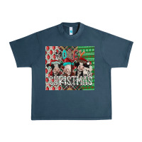 Midnight Navy mooey Christmas Urban Heavy Tee - CowhideDigitalArt