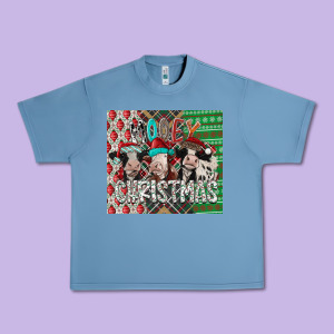 Mooey Christmas Urban Heavy Tee Designed By Cowhidedigitalart