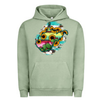 Pigment Oil Green west virginia map sunflower cactus serape Urban Hoodie - RanaPortraitStore
