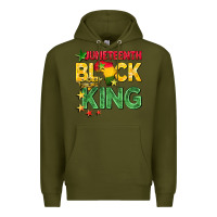 Army Green juneteenth black king Premium Hoodie - BarkalooDesign