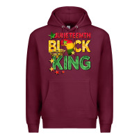 Burgundy juneteenth black king Premium Hoodie - BarkalooDesign