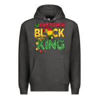 Charcoal Heather juneteenth black king Premium Hoodie - BarkalooDesign