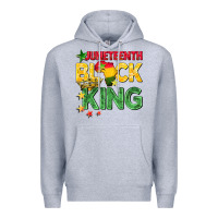 Heather Grey juneteenth black king Premium Hoodie - BarkalooDesign