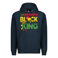 Navy juneteenth black king Premium Hoodie - BarkalooDesign
