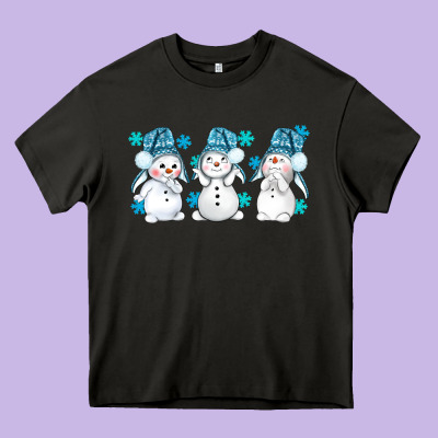 Snowman Winter Bbs Heavy Core Tee Designed By Bundleandbundleshop