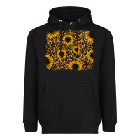 Black leopard sunflowers background Heavyweight Hoodie - RanaPortraitStore