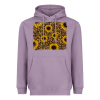 Lavender leopard sunflowers background Heavyweight Hoodie - RanaPortraitStore