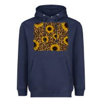 Navy leopard sunflowers background Heavyweight Hoodie - RanaPortraitStore