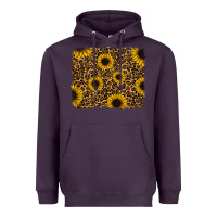 Plum leopard sunflowers background Heavyweight Hoodie - RanaPortraitStore