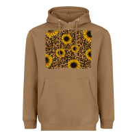 Toasted Coconut leopard sunflowers background Heavyweight Hoodie - RanaPortraitStore