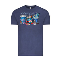 Vintage Denim Christmas Coffee Vintage Tee - CowhideDigitalArt