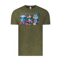 Vintage Olive Christmas Coffee Vintage Tee - CowhideDigitalArt