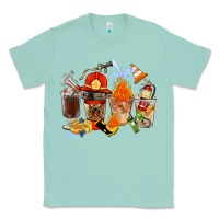 Seafoam Firefighter Coffee Cups Classic Tee - FaDigitalArtStudio