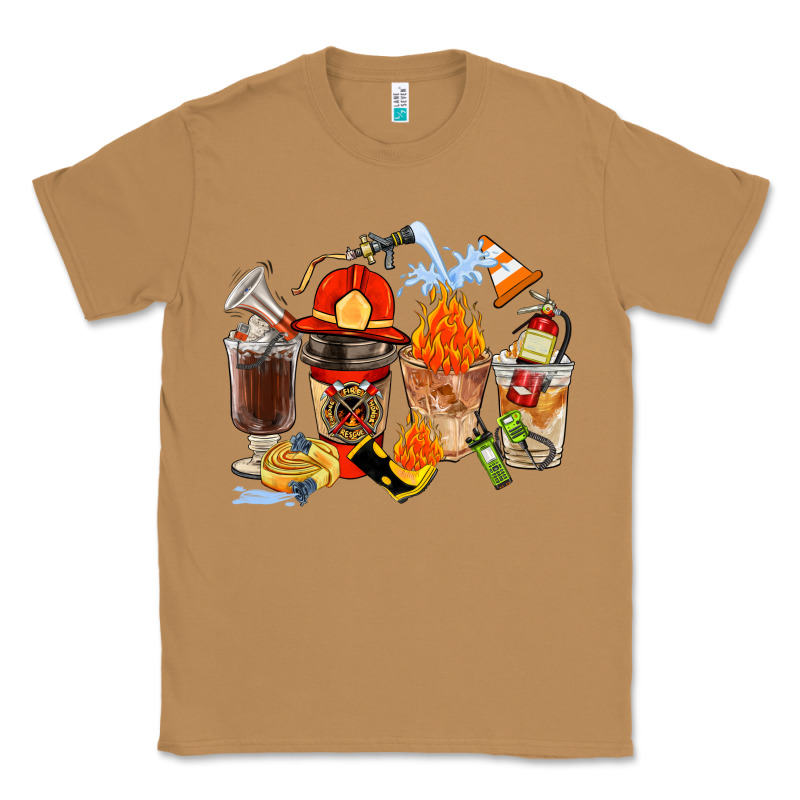 Firefighter Coffee Cups Classic Tee by FaDigitalArtStudio | Teevron