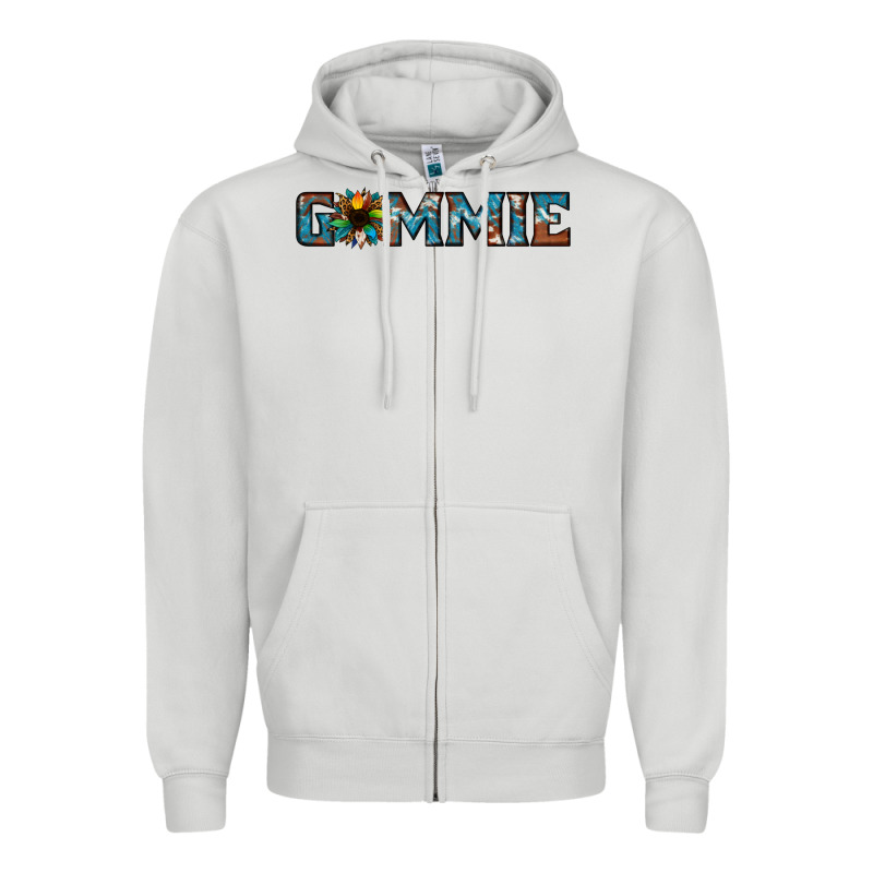 Gammie Sunflower Cowhide Zipper Hoodie by Jasminsmagicworld | Teevron