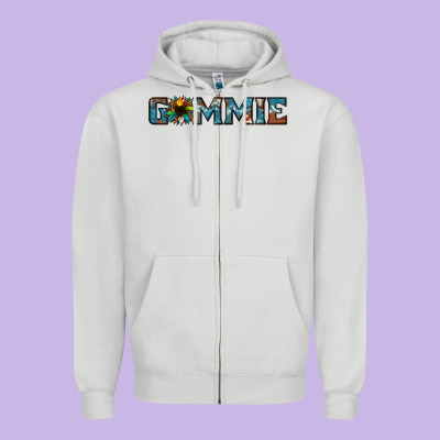 Gammie Sunflower Cowhide Zipper Hoodie Designed By Jasminsmagicworld