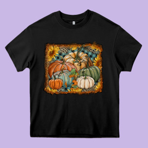 Pumpkins With Sunflowers Heavy Core Tee Designed By Ranaportraitstore