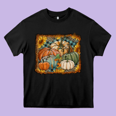 Pumpkins With Sunflowers Heavy Core Tee Designed By Ranaportraitstore