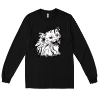 Black Drawing Cat Long Sleeve Tee - RacoonDesign