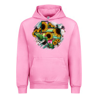 Fuchsia Pink Texas Map Sunflower Cactus Serape Urban Hoodie - RanaPortraitStore