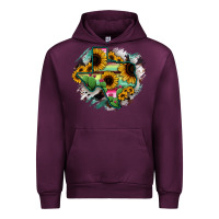 Mauve Wine Texas Map Sunflower Cactus Serape Urban Hoodie - RanaPortraitStore