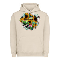 Pigment French Oak Texas Map Sunflower Cactus Serape Urban Hoodie - RanaPortraitStore