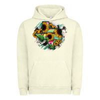 Pigment Pistachio Texas Map Sunflower Cactus Serape Urban Hoodie - RanaPortraitStore