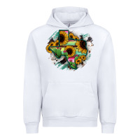 White Texas Map Sunflower Cactus Serape Urban Hoodie - RanaPortraitStore