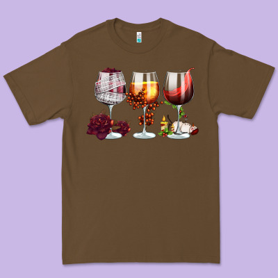 Hallothanksmas Halloween Thanksgiving  Christmas Wine Premium Tee Designed By Fadigitalartstudio