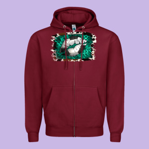 Soccer Lips Zipper Hoodie Designed By Jasminsmagicworld