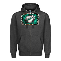 Charcoal Heather Soccer Lips Zipper Hoodie - Jasminsmagicworld