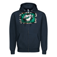 Navy Soccer Lips Zipper Hoodie - Jasminsmagicworld