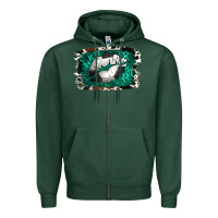Sports Green Soccer Lips Zipper Hoodie - Jasminsmagicworld