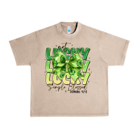 French Oak Not Lucky Simply Blessed Urban Heavy Tee - CowhideDigitalArt