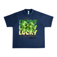 Navy Not Lucky Simply Blessed Urban Heavy Tee - CowhideDigitalArt