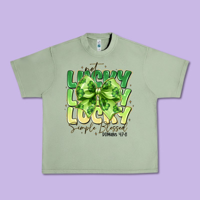 Not Lucky Simply Blessed Urban Heavy Tee Designed By Cowhidedigitalart