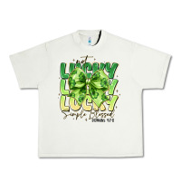 Pistachio Not Lucky Simply Blessed Urban Heavy Tee - CowhideDigitalArt