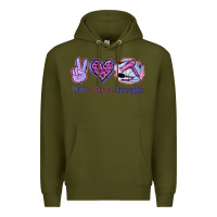 Army Green Peace Love Hairstylist Premium Hoodie - Jasminsmagicworld