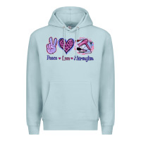 Blue Mist Peace Love Hairstylist Premium Hoodie - Jasminsmagicworld