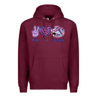 Burgundy Peace Love Hairstylist Premium Hoodie - Jasminsmagicworld