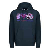 Navy Peace Love Hairstylist Premium Hoodie - Jasminsmagicworld