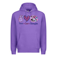Purple Peace Love Hairstylist Premium Hoodie - Jasminsmagicworld
